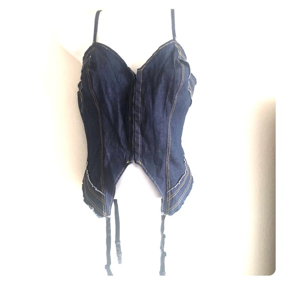 Designs by Faris Custom Made Denim Corset - Picture 2 of 8